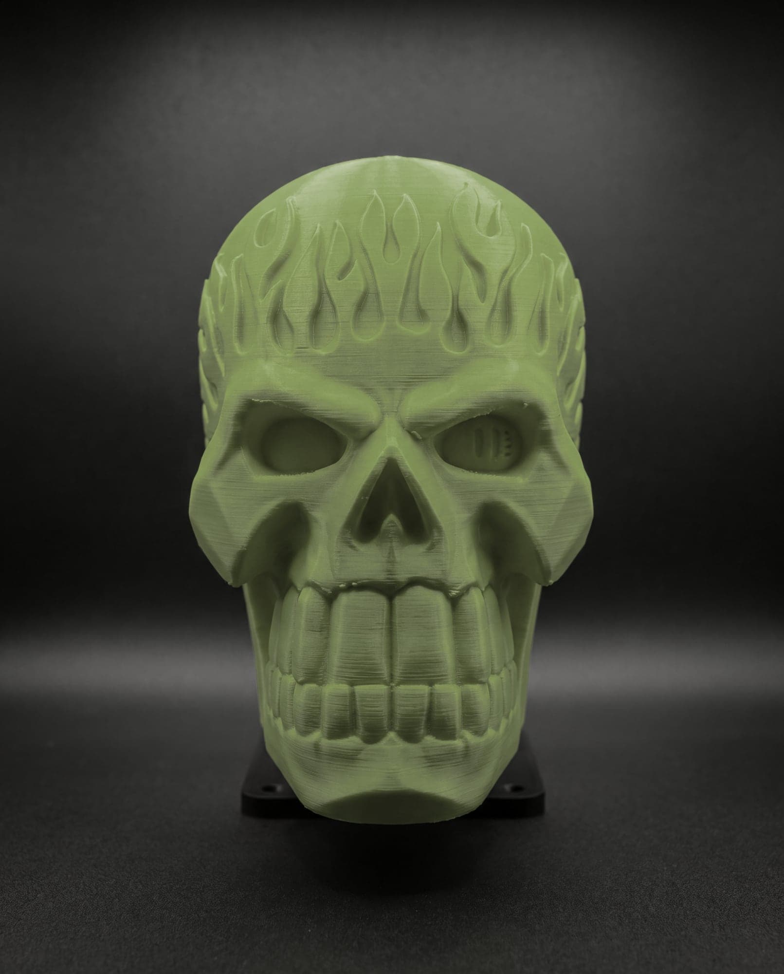 Flame Skull Helmet Mount in Militia Olive