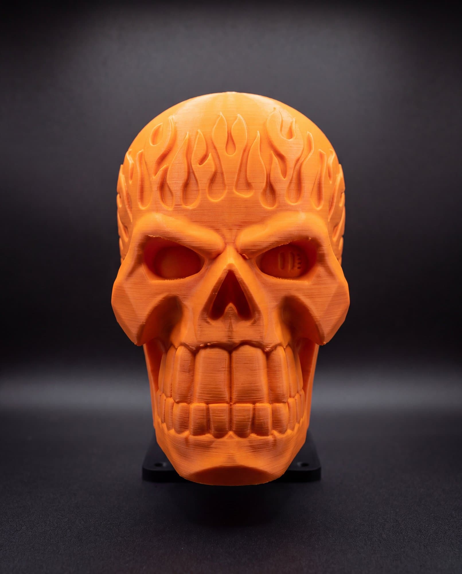 Flame Skull Helmet Mount in Blaze Orange